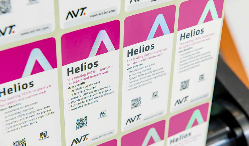 Smart label with QR codes and DataMatrix.