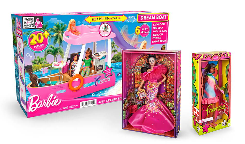 Packaging mockup of Barbie generated by Mattel with Adobe Firefly