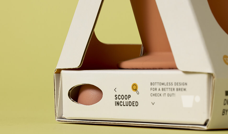 Dwell Dripper for Verve Coffee Roasters, Zenpack, USA. Foto courtesy of Pentawards